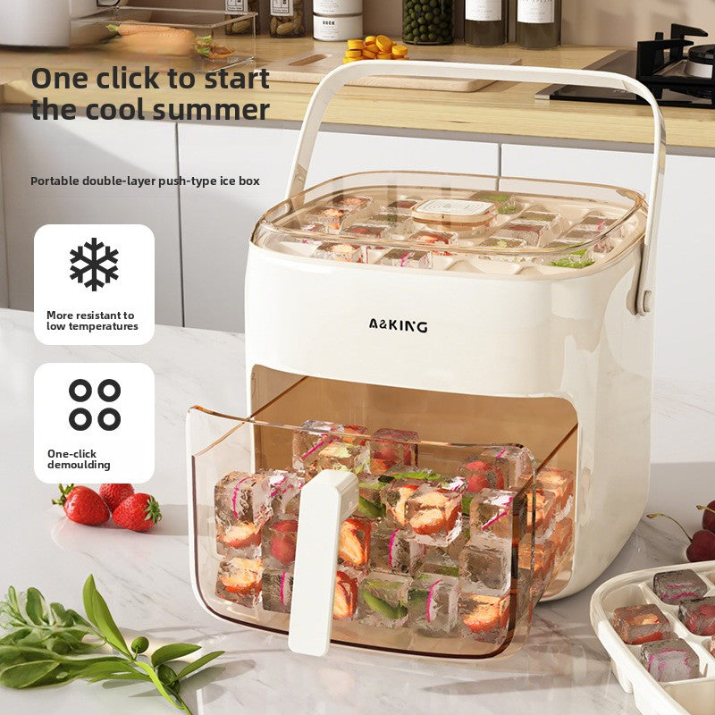 Press-Down Ice Cube Mold with Easy-Release Tray