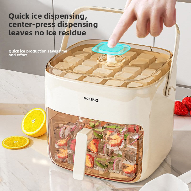 Press-Down Ice Cube Mold with Easy-Release Tray
