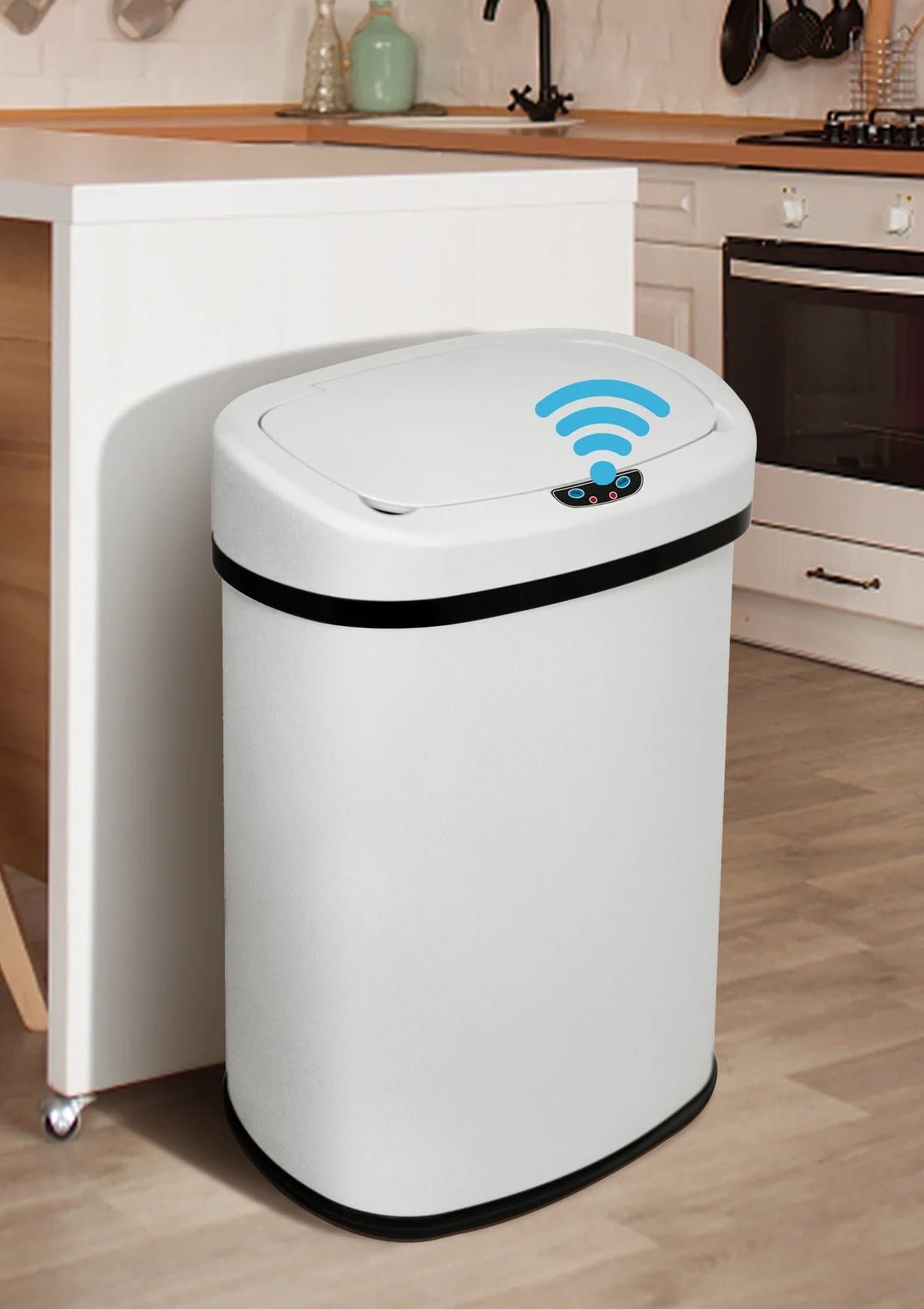 Revolutionize Your Waste Management with Our 13 Gallon Touchless Stainless Steel Trash Can - Perfect for Kitchen, Bathroom, and Office!