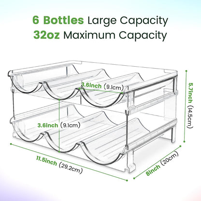 Maximize Your Space with Our Stackable Water Bottle Organizer - 2 Pack Clear Acrylic Storage Racks for Cabinets and Pantries