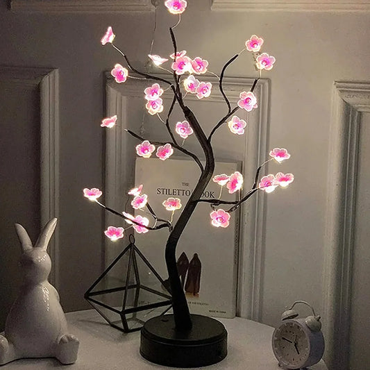 LED Cherry Blossom Tree Night Light – Touch Control