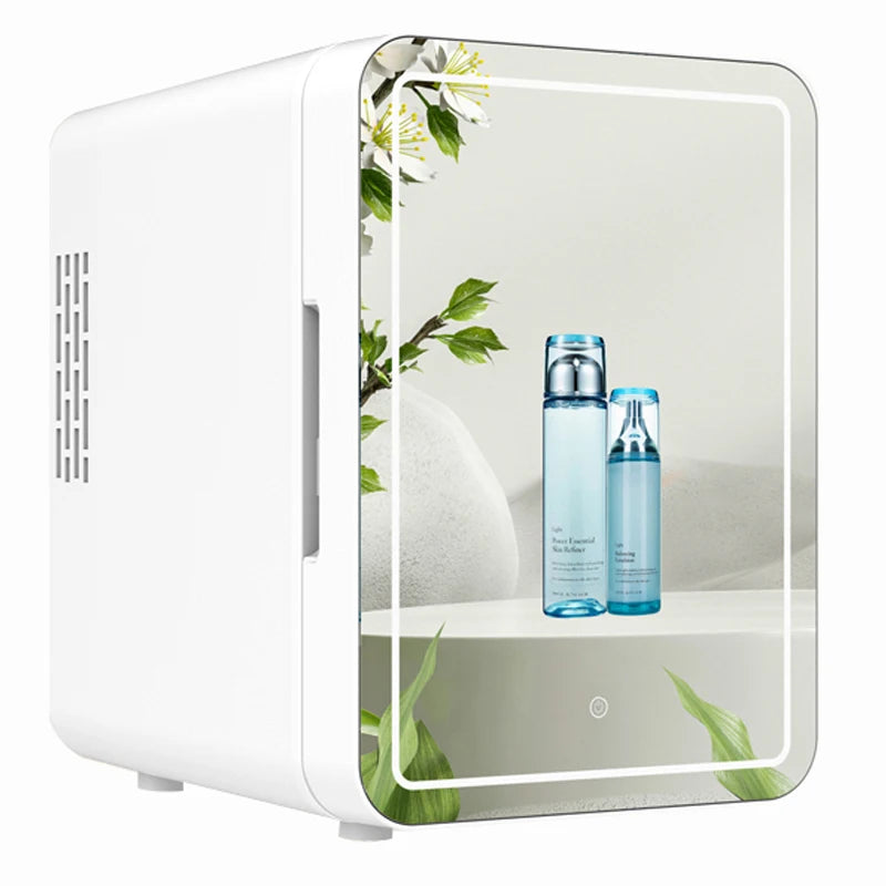 4L Mini Makeup Fridge with LED Mirror