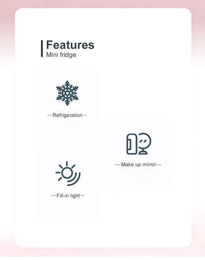 4L Mini Makeup Fridge with LED Mirror