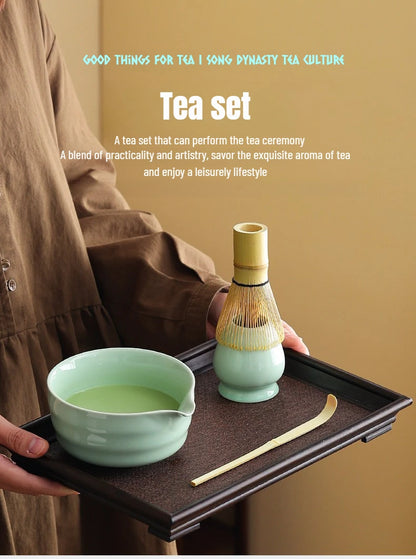 Matcha Tea Set with Bamboo Whisk & Bowl