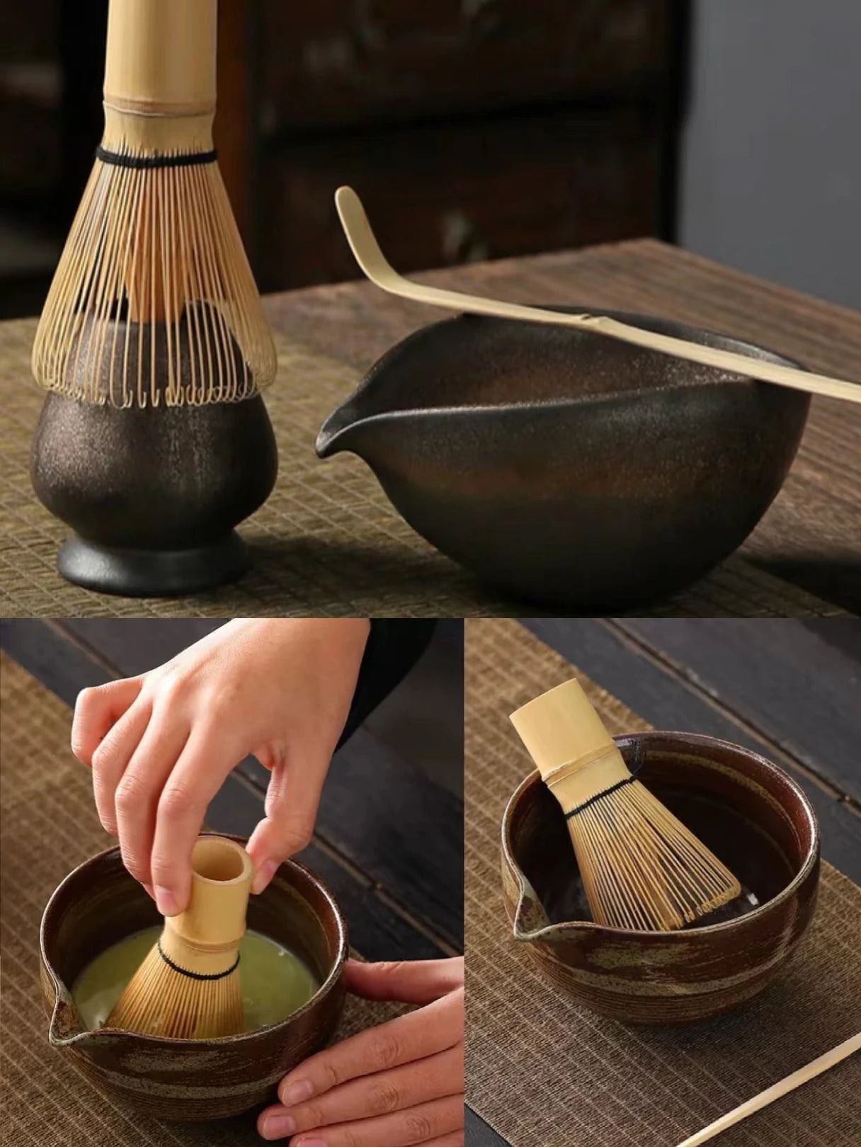 Matcha Tea Set with Bamboo Whisk & Bowl