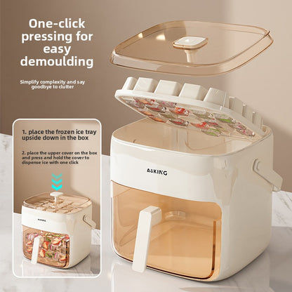 Press-Down Ice Cube Mold with Easy-Release Tray