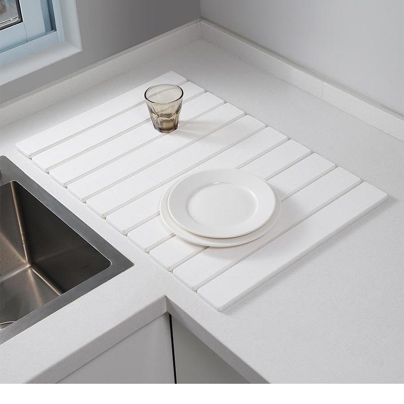 Experience Effortless Drying with Our Large 24" × 16" Diatomite Dish Drying Mat - Quick-Dry, Eco-Friendly, and Space-Saving!